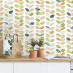 Nordic Leaves Peel and Stick Tapeet Isekleepuv Tihenev Kontaktpaberi Eemaldatav Veekindel tapeet Magamistoa jaoks 45cmX6m