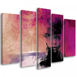 Viieosalise pildiga l&otilde;uenditr&uuml;kk Ms Glamour 100x70 lilla