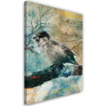 L&otilde;uendiprint Bird on Branch Vintage 40x60 sinine