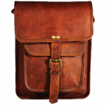 Handmade goat leather messenger Cross-body Satchel Vintage Genuine Brown bag