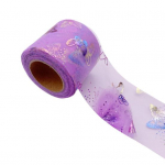 Hea v&auml;limusega t&uuml;llilindiga v&auml;rvilised liblikad, isetehtud vibukangast meisterdatud kaunistusv&otilde;rkkangarull lilla