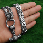 2021. aasta uus mood [316L roostevaba teras] P&otilde;hjamaade domineeriv Viking Dragon Thor's Hammer Meeste ripats kaelakee ehted 50cm