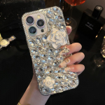 Luksuslik Bling Rhinestone &uuml;mbris Samsung Galaxy S23 S22 Ultra S21 Plus S20 FE A14 A34 A54 A13 A33 A23 A53 A32 A42 A52 A72 A22 A51 A12 teemantkattega Samsung S23 valge