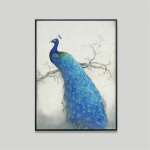 Safiir paabulinnu &otilde;limaal l&otilde;uend kangast seinaplakat Noble kunsti k&auml;sit&ouml;&ouml; kodu kaunistamiseks Romantiline pulmasoov 40x60cm No Frame