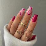 24 tk/komplekt kiirk&uuml;&uuml;ned h&auml;rmas roosilained kunstnaelad kleebis kantav veekindel manik&uuml;&uuml;r viimistletud k&uuml;&uuml;ned