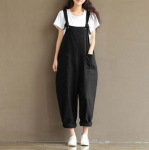 Moodsad naiste &uuml;lisuured Dungaree kombinesoonid, vabad vabaaja teksap&uuml;ksid, haaremip&uuml;ksid, p&uuml;ksid XXXXXL must