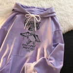 Moodne kapuuts Harajuku Y2K Top Harajuku Retro Demon Punk Streetwear Gooti Anime pikkade varrukatega dressipluus fliisist topp 4XL