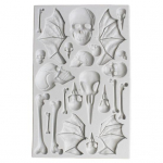 Halloweeni silikoonvorm kiirvabastusega mittenakkuv toidukvaliteediga tassikoogi pealispind, nahkhiire pealuu luu kuju, &scaron;okolaadivorm pagari&auml;ri jaoks valge