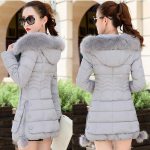 Naiste mood talvepikk mantel Parka jope puuvillane polsterdatud soe sulejope jakk &uuml;ler&otilde;ivad XXL hall