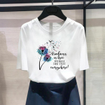 Aasia suuruse printiga naiste naiste T-riided Lilled akvarellstiilis 90ndate armas vabaaja naiste suvine graafiline triiks&auml;rk Moodne l&uuml;hikeste varrukatega T-s&auml;rk S