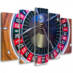 Viieosalise pildiga l&otilde;uendiprint Roulette Poker Hasartm&auml;ngud 100x70 pruun
