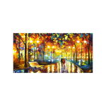 L&otilde;uendiprint Abstraktne maastik, &otilde;limaal Paar k&otilde;ndiv plakat Soe ja romantiline seinakunsti pilt elutoa kodukaunistuseks 60X120cm With Frame merevaigukollane