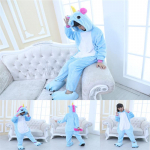 Rainbow Unicorn Kigurumi pidžaamad lastele Unisex Animal Flanell Cosplay magamisriided kingadega poisile 4T