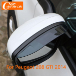 ABS autovisiir Peugeot 208 GTI 2014 tahavaatepeegli kaitse vihmap&auml;ikesesirmi katte trimmi tarvikud, v&auml;rv minu white