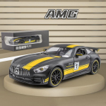 1/24 Scale Benz AMG GTR m&auml;nguautode mudelauto, tsingisulamist tagasit&otilde;mmatav m&auml;nguauto heli ja valgusega lastele poisile t&uuml;drukule kingitus 1/24-20.5x9x5.5cm must