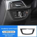 Car styling Gearshift lever Multimedia air conditioner inside handle cover BMW new 5 series G30G31 carbon fiber texture 1pcs