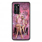 Black Coque jaoks Huawei P Smart Z P30 Y6 P40 Lite E Y7 P20 Pro Y6p Y8p Y9 2019 Y8s TPU telefoni&uuml;mbris, kaanet&uuml;druk, beebi super emme, naine Huawei P20