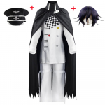 Anime Danganronpa V3 Kokichi Oma Cosplay kost&uuml;&uuml;mide president Oma parukas sall Mantel Halloweeni peo karnevali kost&uuml;&uuml;mide komplekt L-(Costume+Wig)