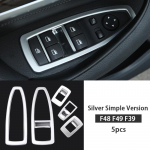Auto aknat&otilde;stuki paneeli nupuraami kattekleebised Kaunistus Siseaksessuaarid BMW X1 F48 F49 X2 F39 jaoks Silver Simple