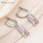 Moodsad unikaalsed kahev&auml;rvilised ristk&uuml;likukujulised kuupmeetrist tsirkooniumoksiidist k&otilde;rvar&otilde;ngad naistele, t&uuml;drukutele, pulmaehted, elegantsed k&otilde;rvatropid