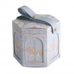 1 tk Sinine roosa kuusnurkne nahast k&auml;epidemega kaasaskantav kinkekott kommikarbi beebidu&scaron;&scaron;i peotarbed S sinine