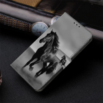 Steed Dark Horse mustriga maalitud mobiiltelefoni kest iPhone'ile Samsung Xiaomi Redmi Motorola Nokia Sony LG nahk&uuml;mbris LG K31