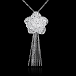 925 Sterling Silver kaunid lilled Ripats Kaelakee Naistele Luksuslik moepeo pulmaaksessuaarid Ehted 45cm