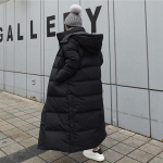Paks, pikendatav polsterdatud jope naiste &uuml;lisuur talvekorea puuvillane jope, sirge, udupeene polsterdatud mantel, daami XL must