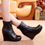 Ehtsast nahast s&uuml;gistalvesaapad Kingad Naiste poolsaapad Naiste kiilusaapad Naiste saapad platvormkingad 33 must