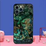Teal Blue Gold marmorist telefoni&uuml;mbris iPhone'ile Samsung Galaxy Redmi Xiaomi Oppo OnePlus Note SA 7 8 9 10 11 12 13 14 20 21 22 23 53 54 Pro Max Ultra iPhone 6 or 6S