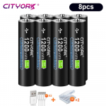CITYORK 1,5 V USB liitium-ioon AA+AAA laetavad akud AAA 1200mWh AA 3000mWh liitiumaku 1,5v AA AAA USB-kaabliga 8aaa