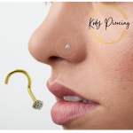KODY PIRCING 14K t&auml;iskuldne nina augustamine, kaunistatud 2,5 mm &uuml;mara kuupmeetri tsirkooniumoksiidiga, millel on 4 haru.