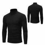 Meeste vabaaja Slim Fit Thermal k&otilde;rge kaelusega pikkade varrukatega pullover aluss&auml;rk Thermal Base L must