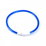 LED koera kaelarihm USB Laetav v&auml;lklamp koera kaelakee kerge PVC lemmiklooma turvakaelarihm suurele keskmisele sinine