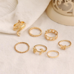 2024. aasta Snake Rose s&otilde;rmuste komplekt 7-osaline ebaregulaarne trend Mood armas s&otilde;rmus, naiste t&uuml;drukute ehted