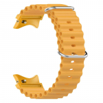 Rihm Samsung Galaxy WATCH 6 / Watch 5 / 5 Pro / WATCH 3 4 / 4 klassikalise topeltpandlaga k&auml;ekella tarvikud 44 mm 41 mm 45 mm watch5/5pro/4/4classic kollane