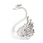 Stiilne luigekoogi ornament Luikekoogi turvaline peokaunistus pulmadeks s&otilde;brap&auml;evaks 11cm h&otilde;be