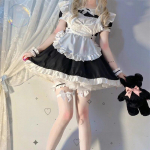 Jaapani pehmed t&uuml;drukutet&uuml;druku cosplay kost&uuml;&uuml;mid, naiste suures suuruses Halloween Anime Lolita kohviteenija rollim&auml;ng Magusad kasside peokleidid S