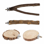 4 tk/komplekt naturaalsest puidust linnuahvenad linnupuurialused papagoi ahvena alus platvormpuuritarvikud 4-piece set