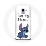 &Uuml;mbris Samsung Galaxy A8 2018 Lilo jaoks ja Stitch armas valge taust