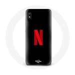 &Uuml;mbris Samsung Galaxy A10 Netflixi logo jaoks punasel mustal taustal