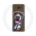 &Uuml;mbris Samsung Galaxy A3 2017 Pitbull Dog jaoks valge hall