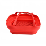 1 tk Air Fryer Ahju Silikoonist k&uuml;psetusplaat Korduvkasutatav pitsa praekana korv Silikoonvormid Air Fryer grillpannile punane