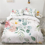 Kerge 3D voodipesukomplekt, lilledega udusulgedega tekikott AU/DE/EU t&auml;issuuruses luksuslikud taimsed voodikatted, &uuml;he-/kahekordne tekikate Baby 100x135cm