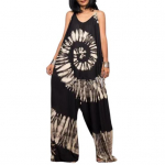 Naiste kombinesoon, lipsuv&auml;rvi prindiga laia jalaga suvine varrukateta &otilde;larihmadeta kombinesoon igap&auml;evaseks kandmiseks XL must