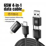 Essager 4-&uuml;hes USB-kaabel C-t&uuml;&uuml;pi 65W PD kiirlaadimisjuhe C-t&uuml;&uuml;pi C-t&uuml;&uuml;pi kaabel IPhone 15 14 13 Pro Max IPad HUAWEI Xiaomi jaoks 0.3M must