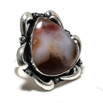 Natural Boulder Opal Gemstone Handmade 925 Sterling Silver Ring Size 9.5 t8a92