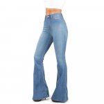 Denim laienevad p&uuml;ksid Naiste Bell Botts S&uuml;gises k&otilde;rge v&ouml;&ouml;kohaga Liibuvad teksad Naiste laia s&auml;&auml;rega kitsad p&uuml;ksid High Street M taevasinine v&auml;rv