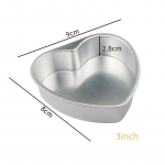 S&uuml;damekihist mittekleepuvad koogivormid, eemaldatav s&uuml;damep&otilde;hjaga alumiiniumsulamist koogipannivormi k&uuml;psetusvorm (3/5/6/8/10 tolli) 3inch