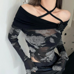 Tonngirls Retro Tie v&auml;rvitud v&otilde;rktopsid, lainelised varrukad, pitsilised T-s&auml;rgid, naiste Y2k Vintage Crop Tops T&auml;navar&otilde;ivad Jaapani 2000. aastate E T&uuml;drukute topp S must